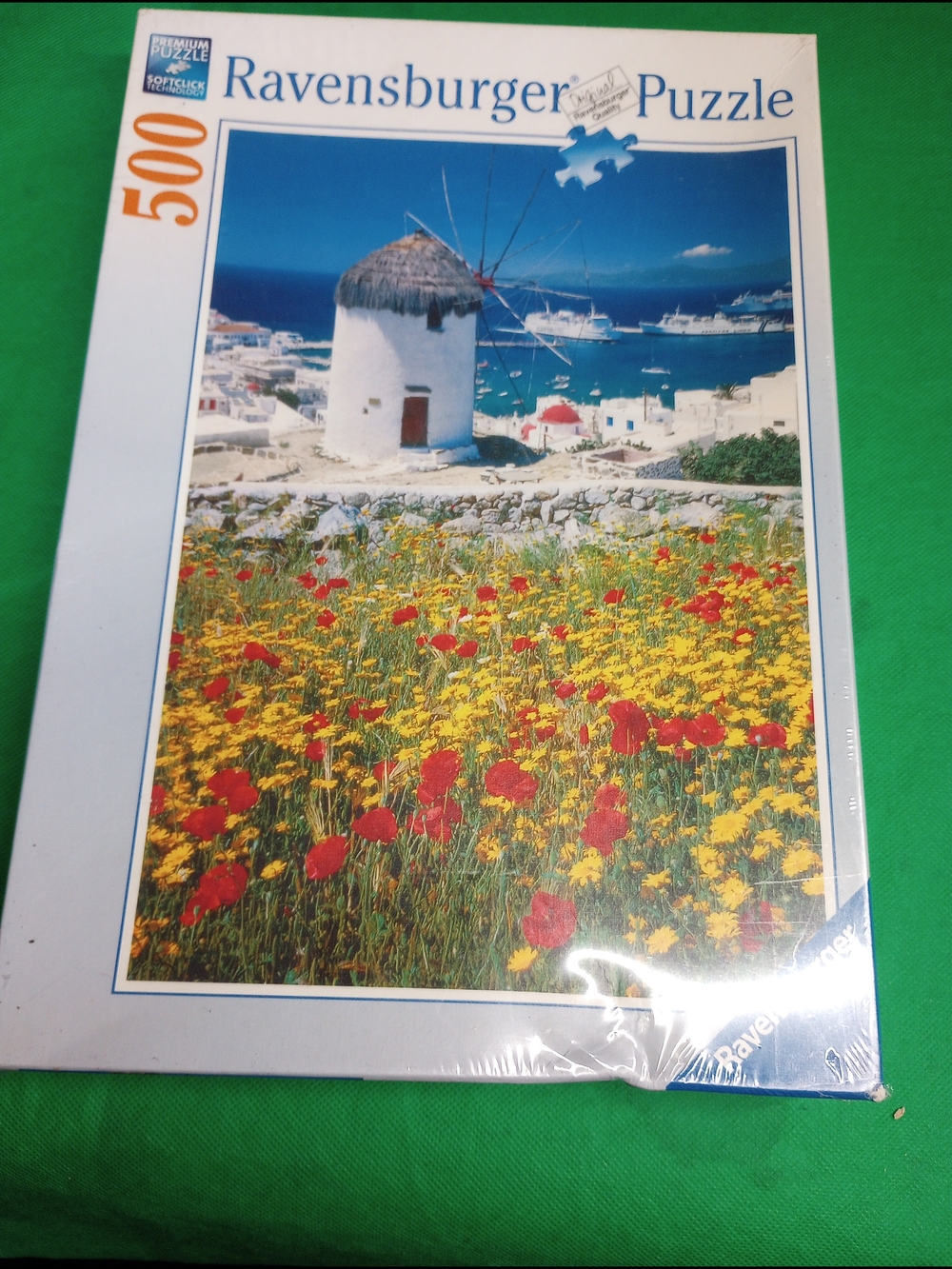 Ravensburger Mykonos Greece 500 Piece Windmill by the Sea Puzzle